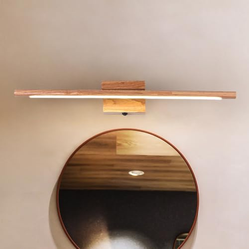 YUPIN Moderne Lineare Wandleuchte Aus Holz LED-Wandleuchte Aus Holz Innen Lange Wandleuchte Badezimmer Spiegelleuchte Für Schlafzimmer Wohnzimmer Nachttisch Flur Arbeitszimmer Treppe Wandleuchten(Cool