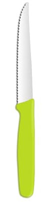 HENDI Couteau à tomates, lame dentelée, couteau à légumes, couteau de cuisine, 214x20x(H)10mm, inox, polypropylène, vert