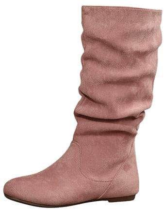 Stivali Donna Tacco Basso Stivaletti Donna Texani Corti Stivali Alti Donna sopra Il Ginocchio Estivi Stivali da Cowboy da Donna Pantofole Buffe Ciabatte Invernali Donna Rosa Leopardato Donna