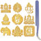craspire Goldene Metallaufkleber Thailand Elefantenaufkleber Mit Pinzettensymbol Selbstklebende Wasserfeste Goldene Aufkleber Selbstklebende Rückseite Metallaufkleber Für Scrapbooking DIY