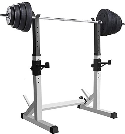 XUANYU Squat-Rack, verstellbar, höhenverstellbar (80 – 150 cm), Multifunktions-Hantelrack, Langhantelablage für Krafttraining, maximale Belastung 200 kg (nicht im Lieferumfang enthalten) (weiß und