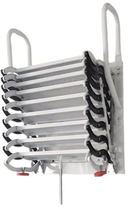 DRFGHK Haushalts-Dachbodentreppe, Pull-Down-Lift, Dachboden-Loft-Treppe, rutschfeste Stufen, Loft-Leiter, manuelle, an der Wand montierte, klappbare Dachboden-Leiter