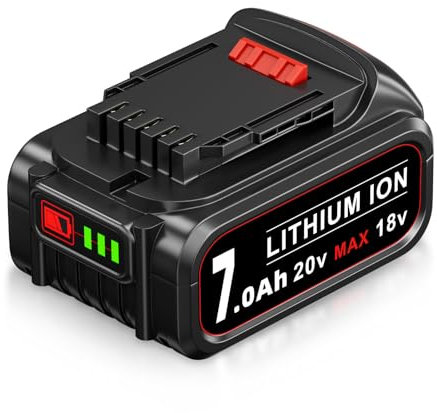 18V 7.0Ah Lithium-ion Battery Replacement for Dewalt 18V Battery Compatible with Dewalt Power Tool DCB200 DCB184 DCB180 DCB181 DCB182 DCB201 DCB200-2