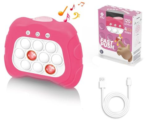【Non bisogno batterie】m Mu Giocattolo Pop It elettronico Fidget ricaricabile, 4 modalità, 120 livelli, in Silicone. Console di Gioco a Decompressione Pop It Elettronico. per Bambini e Adulti.