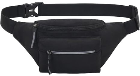 Effektive Hüfttasche für aktiven Lebensstil, robuste Nylon-Hüfttasche mit leicht zugänglichen Taschen für Läufer und Reisende, Schwarz