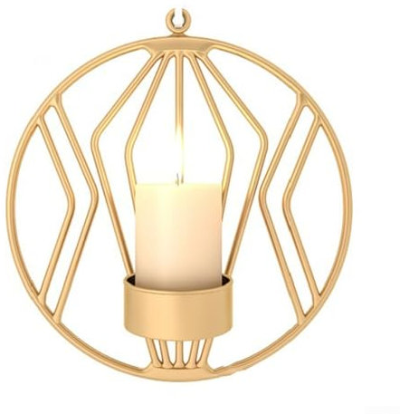 Elegante aplique de hierro para velas, acento decorativo perfecto para interiores modernos en varios entornos (dorado)