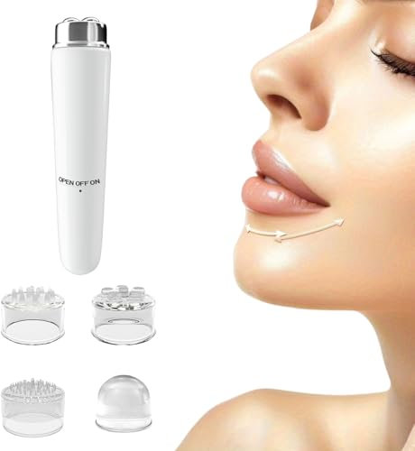 Gesichtsmassagegerät 4 in 1 Elektrische Gesichtsmassagegerät Mini Akupressur Massagegerät Gesichtsmassagegerät Gegen Falten für Schmerzen Schmerzlinderung (weiß)