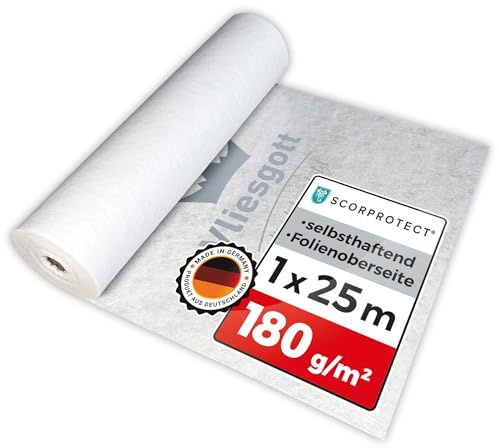Scorprotect® BSV (bedrucktes) Boden- und Treppenschutzvlies, Abdeckvlies selbsthaftend 1 m x 25 m 180 g/m² Folienoberseite