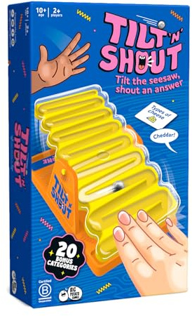Big Potato Tilt 'n' Shout – Shouting & Categories Party Game, 2+ Players | Unique marble-run seesaw timer, fast-paced shouting game, fun for family game night, kids & adults, great gift