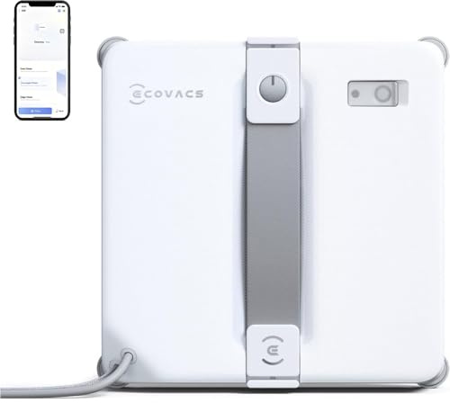 ECOVACS WINBOT Mini 2 Robot Lavavetri | Spazzole Angolari & Spruzzo a Ultrasuoni, Ultra-Sottile per Finestre Strette, Navigazione Intelligente, 6 Modalità App