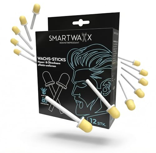 SMARTWAXX – 12 Wachs-Sticks zur Entfernung von Nasen- & Ohrenhaaren | Die hygienische und langanhaltende Art der Nasenhaarentfernung ohne Trimmer | In 15 Sekunden einsatzbereit, sanft zur Haut