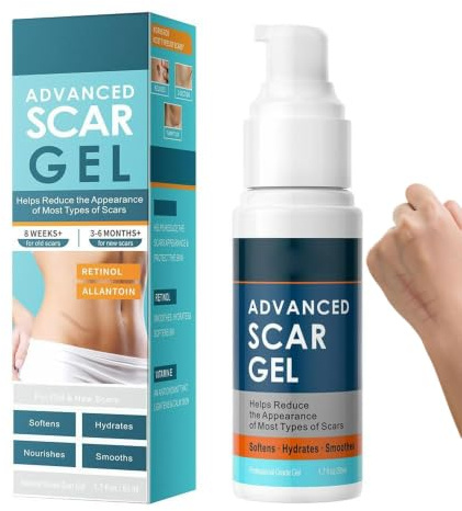 Crème de Silicone pour Cicatrices, Gel Réparateur de Cicatrices, Baume Apaisant pour Peaux Abîmées et Asséchées - Aide à Estomper l'Apparence des Cicatrices Anciennes et Récentes, 50ml