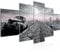 Runa Art - Bilder Auto Route 66 200 x 100 cm 5 Teilig XXL Wanddekoration Design Schwarz Weiss 600351c