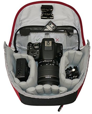 Gem Camera Case for Nikon D3300, D5300, D5500, D5600, D7100, D7200, D7500, Df, with Short Zoom Lens Attached (Blue)