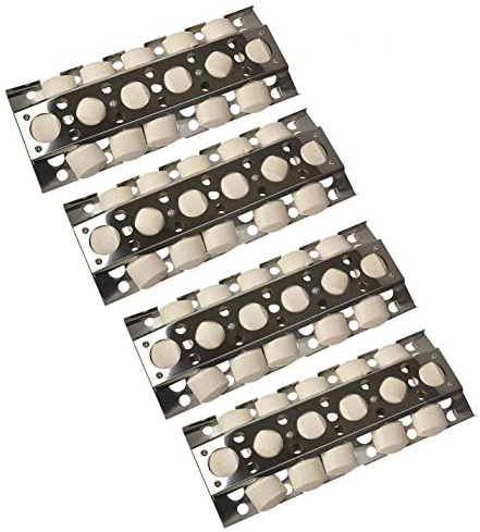 GasSaf Heizplatten-Ersatz für ausgewählte Turbo-Gasgrill-Modelle, 41,9 cm, 4 Packungen Edelstahl-Heizplatte, Heizzelt, Brennerabdeckung, Verdampferstange und Aromastange (41,9 x 16,5 cm) (4 Stück)