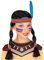 W WIDMANN MILANO Party Fashion 46933 - Kinderperücke Indianerin, schwarz, mit Stirnband und Feder, Karneval, Mottoparty