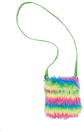 PARTY DISCOUNT Tasche aus Plüschfell, regenbogen