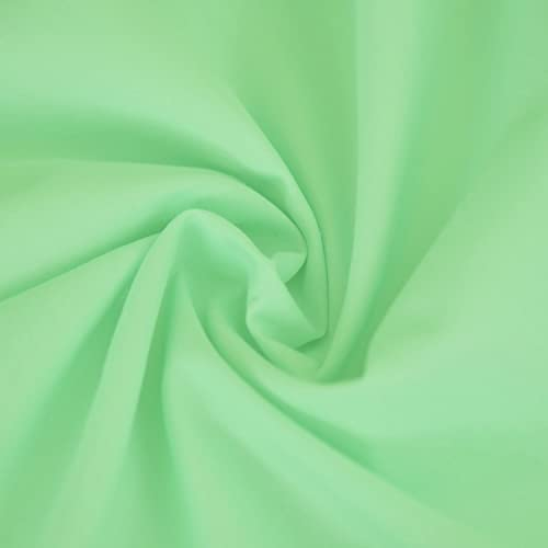 Plain Solid Dyed Polycotton Pre Shrunk Fabric Material Linings Dress Making Crafts Home Décor Table Cloth Sheeting Quilting | 60+ Colours | 45” - 112 cm Wide (Sold by The Metre, Mint Green)