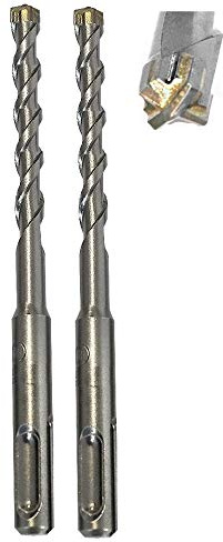 jw-germany 2 Stück HM - SDS PLUS High-Quality Hammerbohrer Betonbohrer Z= 4 mit Zentrierspitze… (SDS-PLUS 8 x 160mm)