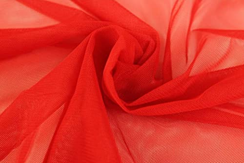 Tüll/Soft Mash - Meterware - für Bekleidung & Deko - Breite 150 cm - Soft und hochwertig (Rot)