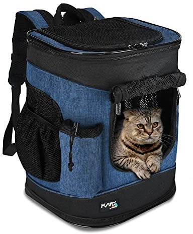 Kato Tirrinia Haustier Hund Träger Rucksack, Haustier Tragetasche mit Mesh für mittelgroße Hunde Katzen, 1.5lbs Welpen Träger tragbare Reisetasche