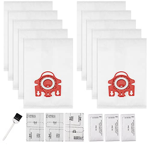 3D Airclean Sacchetti di ricambio per Miele FJM Compact C2 Compact C1 Complete C1 S241 S290 S300i S500 S700 S4 S6 Series (confezione da 10) con 3 filtri di protezione motore 3 filtri AirClean