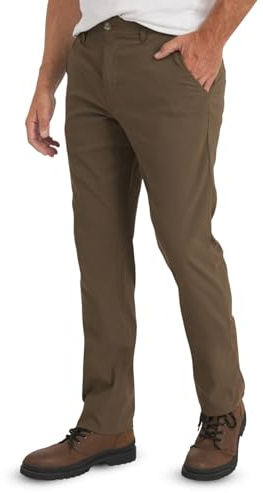 Weatherproof Vintage Mens Casual Pants - Regular Fit Ultra Stretch Flat Front Chinos | Lightweight Work & Travel Pants Mushroom
