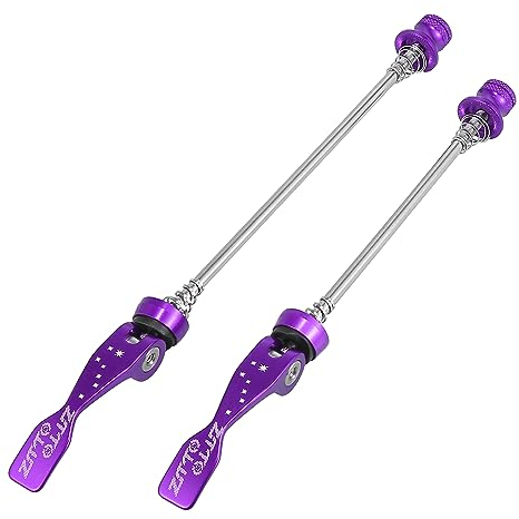 X AUTOHAUX 2pcs Mountain Bike Quick Release Lever Skewer Axle Wheel Hub Purple