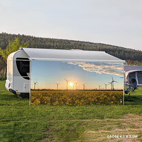 ANDY-WALL DE Reisemobilvorzelt Sichtschutzvorzelt Rapsfeld 150 cm Caravan Campingvorzelt Vorzelt 300