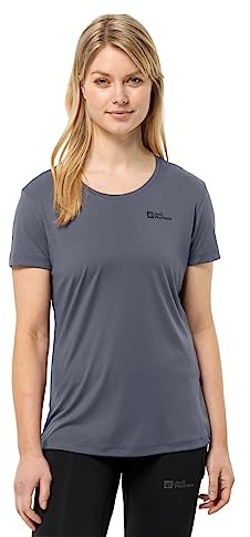 Jack Wolfskin Damen Tech W T Shirt Shortsleeve, Dolphin, M EU