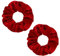 WLLHYF 2 Pcs rosa Samt Haar Scrunchies große Größe Haar Bands niedlich Seil elastische Krawatten für Mädchen Frauen Weihnachten Geschenke Armband Pferdeschwanz Halter Haarschmuck (Rot)