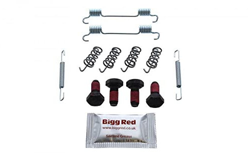 Bigg Red - Parking Hand Brake Shoe Fitting Kit - Fits Rear Brakes Drum dia 165mm, Shoe width 20mm - Compatible with Selected Models