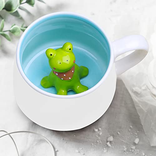 Umllpet Kaffeetasse mit Frosch, Frosch Tasse, 350ml Keramik 3D Tier Kaffeebecher, Lustige Tasse Geschenk, Weihnachts Geburtstag Geschenk für Frauen Männe Mama Papa Freunde Kinder Grandma Tante