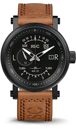 RSC Pilot's Watches Homme 44mm Montre d'aviateur Automatique Spitfire … (Light Brown)