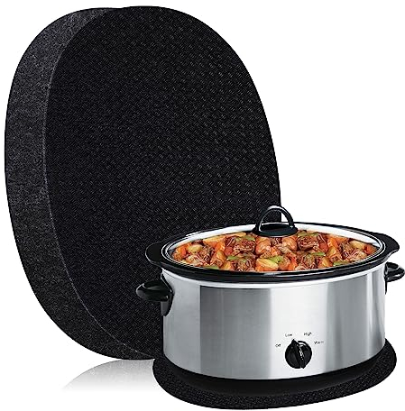 SIUDANGKA Heat Resistant Mat for Crockpot Slow Cooker with Appliance Slider Function, 2 Pack Countertop Protector for Crock Pot Slow Cookers, Crock-Pot 3-10 Quart, Hamilton Beach Slow Cooker