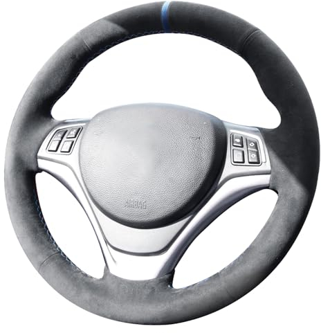Alfanxi Handstich für Alcantara Lenkradbezug, kompatibel mit BMW M3 E90 E92 E93 2008–2013 (blauer Streifen)