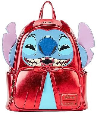 Loungefly Disney Stitch Devil Mini Rucksack, Lilo und Stitch Halloween Fashion Bag, Mehrfarbig/Meereswellen (Ocean Tides), Einheitsgröße