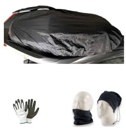 farbrothersonline Kompatibel mit Kymco Super 8 50 2T Sattelbezug, wasserdicht, kratzfest, Regenschutz, Anti-Schimmel, Hydro, Abdeckung für Motorrad-Sattel, Scooter, mit Universalband
