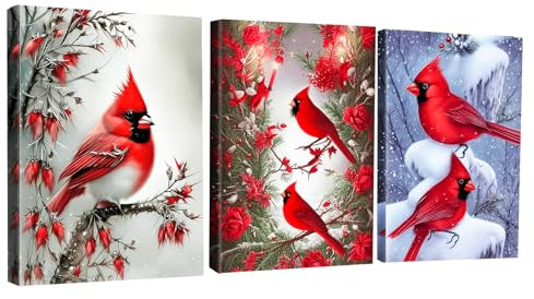 YALKIN 3 Packungen Malen nach Zahlen für Erwachsene, DIY-Blume mit Pinsel und Acrylfarben, 30 x 40 cm, flammenloses Ölgemälde-Set als Geschenk für Freunde, Weihnachten