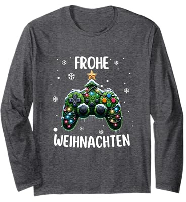 Weihnachtsbaum Gamer Gamepad PC Gaming beleuchtet bunt Tanne Langarmshirt