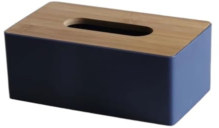 Home Decor Marble Tissue Box Cover Case Gold Rim Faux Leather Napkin Holder Toilet Paper Storage Organizer Tissue Accessory (Color : Navy blue)