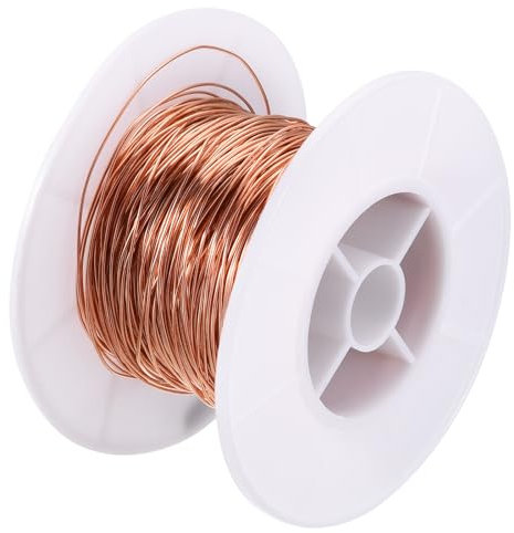 uxcell 99.9% Soft Copper Wire(22 Gauge, 98 FT), 0.23 Pound Spool Pure Copper Wire for Jewelry Making, Craft, Decorations