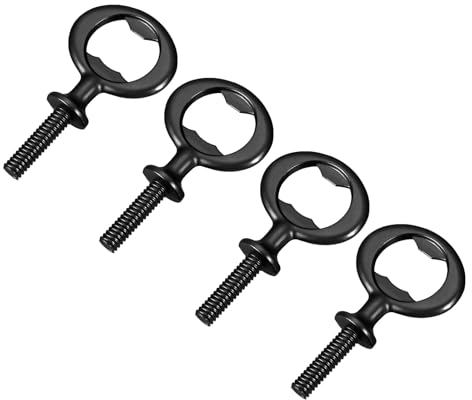 sourcing map Bottle Opener, 4Pcs 80mm - Zinc Alloy Screw Beer Opener, Flat Inserts Kit Threaded Hardware for Wedding Wine Party DIY Craft and Handmade (Black)