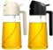YARRAMATE 2 pièces Spray Huile Cuisine, 470 ml 2 en 1 Vaporisateur Huile d’Olive Avec Buse de Qualité Alimentaire, Flacon Distributeur d'Huile d'Olive pour Cuisine, Cuisine Accessoires (blanc et noir)
