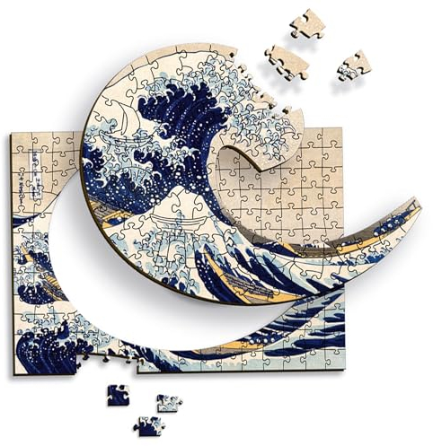 Trefl - Holzpuzzle: Die große Welle vor Kanagawa, Hokusai Katsushika - 200 Puzzleteile, Künstlerisches Puzzle Wooden Puzzle, Bekannte Künstler, für Erwachsene und Kinder ab 9 Jahren