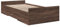 vidaXL Bettgestell, Bett mit Schubladen, Bettrahmen mit Sperrholzlatten, Einzelbett für Schlafzimmer, Schubladenbett, Braun Eichen-Optik 100x200cm Holzwerkstoff