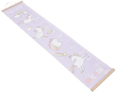 PRETYZOOM Größenmesslatte für Junge Mädchen aus Leinwand Wandmaßstab mit Cartoon-motiven zum Messen von Kindergröße Wachstumstabelle für Schlafzimmer oder Kinderzimmerdeko