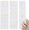 NICENEEDED 30 Sheets Floral Daisy Nail Art Stickers, 3D Self-Adhesive Nail Decals, Heart Nail Sticker Blossoms, PET Material, Pink, White