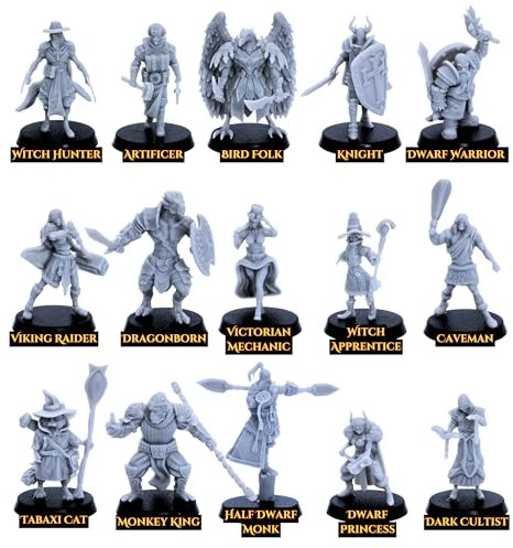 Playable NPC Model Characters Fantasy 30mm Dungeons and Dragons Miniature Gaming, Tabletop Games Creature Beast TTRPG Role Playing Games