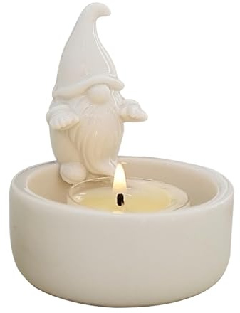 Wichtel Kerzenhalter, GNOME Teelichthalter, Wichtel Wärmende Hände Kerzenständer Aus Keramik, Weihnachtsmann Teelichhalterung Für Tischdekoration